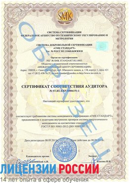 Образец сертификата соответствия аудитора №ST.RU.EXP.00006191-1 Белорецк Сертификат ISO 50001